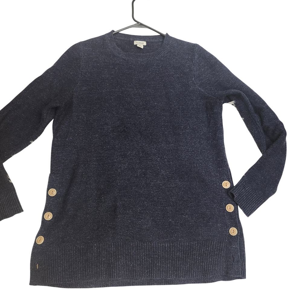 LL Bean Navy Blue Cotton Side Button Crew Neck Sweater
M Granola Girl Classic